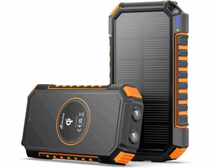 Hiluckey Wireless Solar Powerbank 26800mAh Wasserdichtes Solar