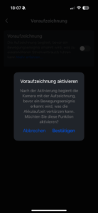 Reolink Altas
Voraufzeichnung App Ansicht