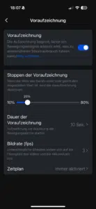 Reolink Altas
Voraufzeichnung App Ansicht