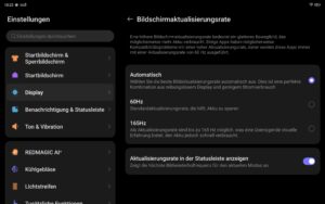 REDMAGIC Astra Einstellungen Android