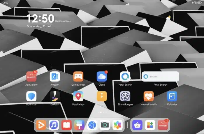 Huawei Mate Pad Pro 12.2 (2025) Homescreen