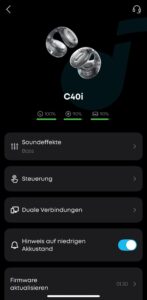 soundcore C40i App Ansicht