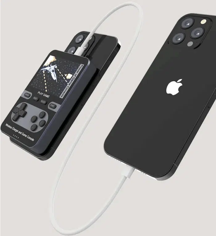 Retro Gaming Powerbank  Kabel & induktives Beladen