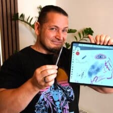 Teclast Artpad Pro Stift in der Hand des Künstlers