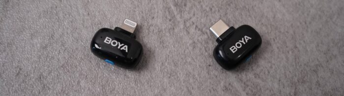 BOYA mini Mikrofon
Empfänger mit USB-C und Lightning Anschluss