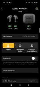 EarFun Air Pro 4+ App ANC