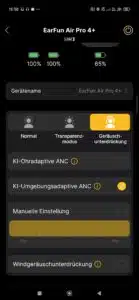 EarFun Air Pro 4+ App ANC