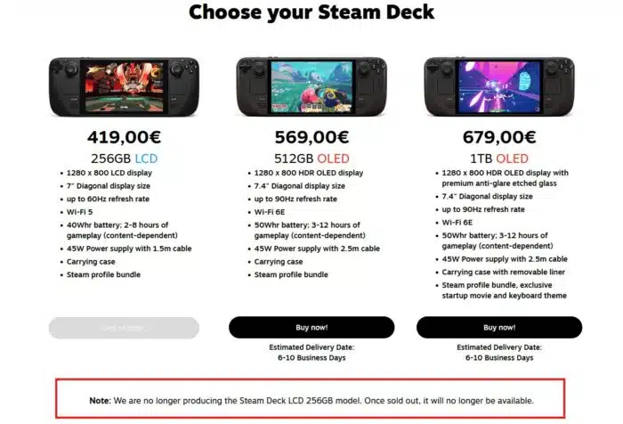 Steam Deck LCD vor dem Aus