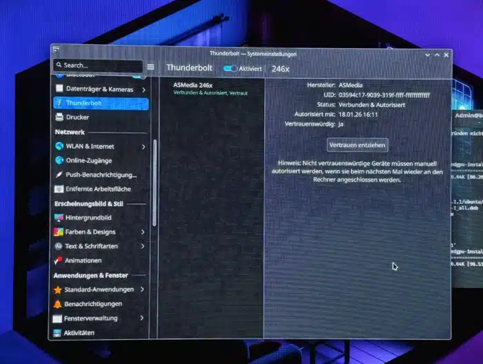 eGPU Thunderbolt 4 Linux aktivieren
