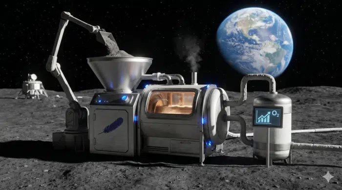 Blue Origin Reaktor verspricht Sauerstoff aus Mondstaub