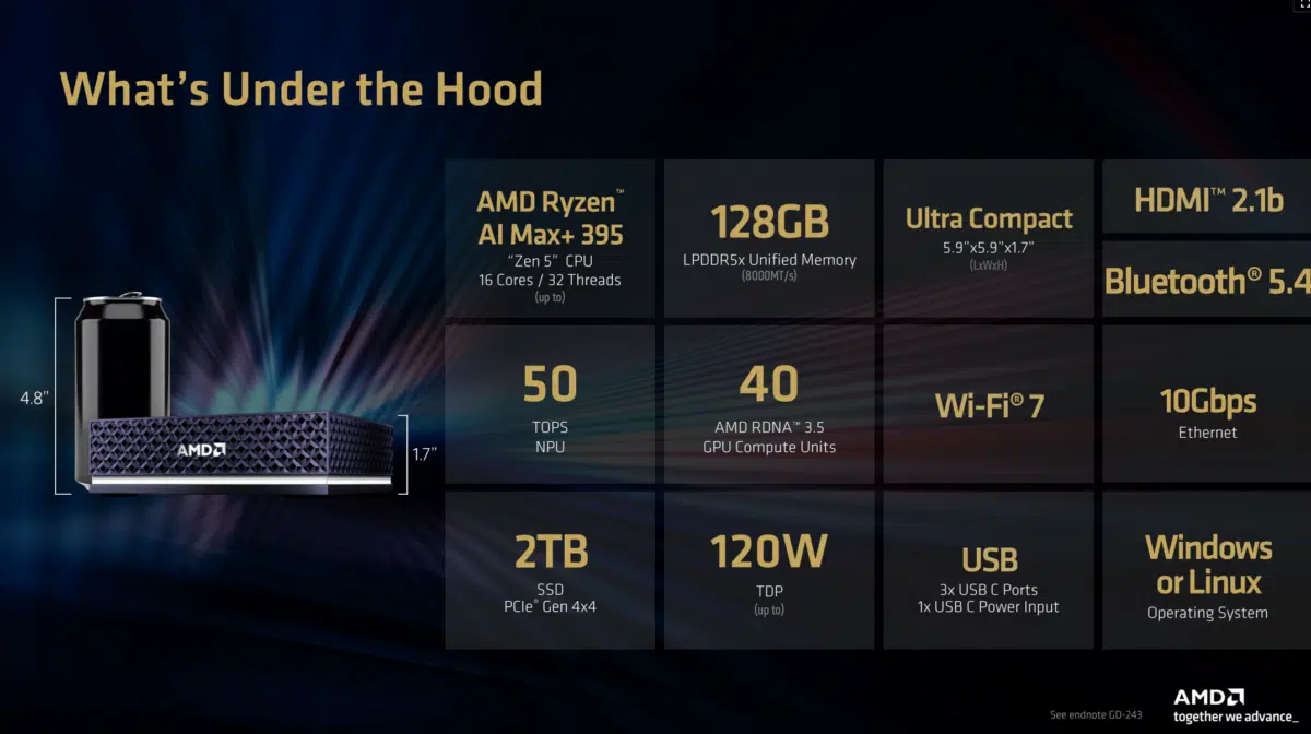 AMD Ryzen AI Max: Mini-PC mit 128 GB RAM und neue Chips mit bis zu 192 GB