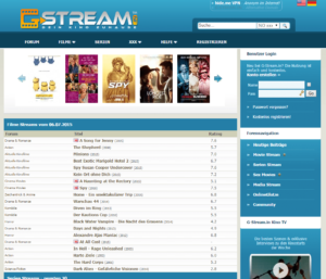 Startseite von G-Stream.to / G-Stream.in (Stand 06.07.2015)