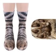 geekbuying 3D Printed Cat Feet Animal Pattern Unisex Adult Socks Multicolor 726814