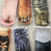 geekbuying 3D Printed Dog Feet Animal Pattern Unisex Adult Socks Multicolor 726808